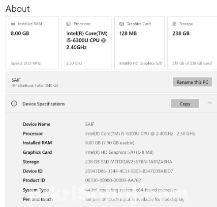Old but Fresh Laptop HP Laptop ল্যাপটপ